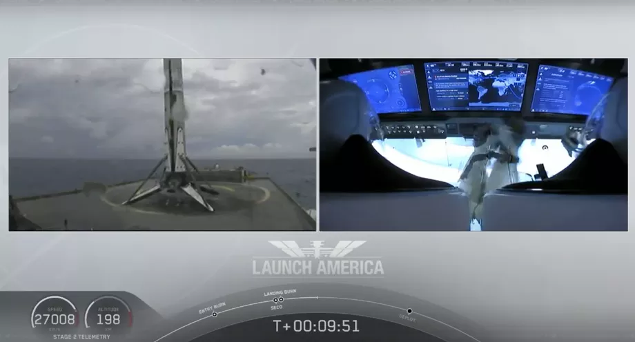 SpaceX запустила корабль Crew Dragon c астронавтами на борту